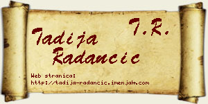 Tadija Radančić vizit kartica